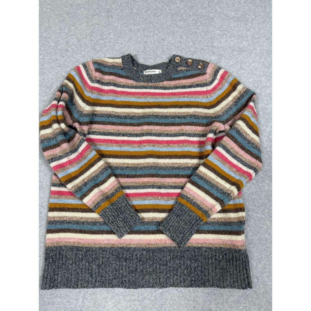 Woolovers Womens Size M Stripe Wool Pullover Sweater